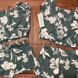 Carter’s Summer Green Flower Print Set 2T